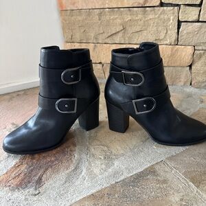 Apt 9 Black Vegan Leather Ankle Boots NWOB